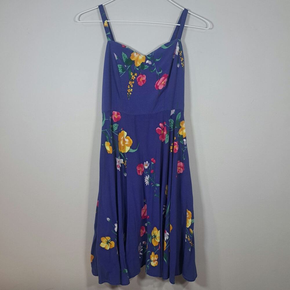 Old Navy Fit and Flare Floral Cami Dress Blue Women's XS